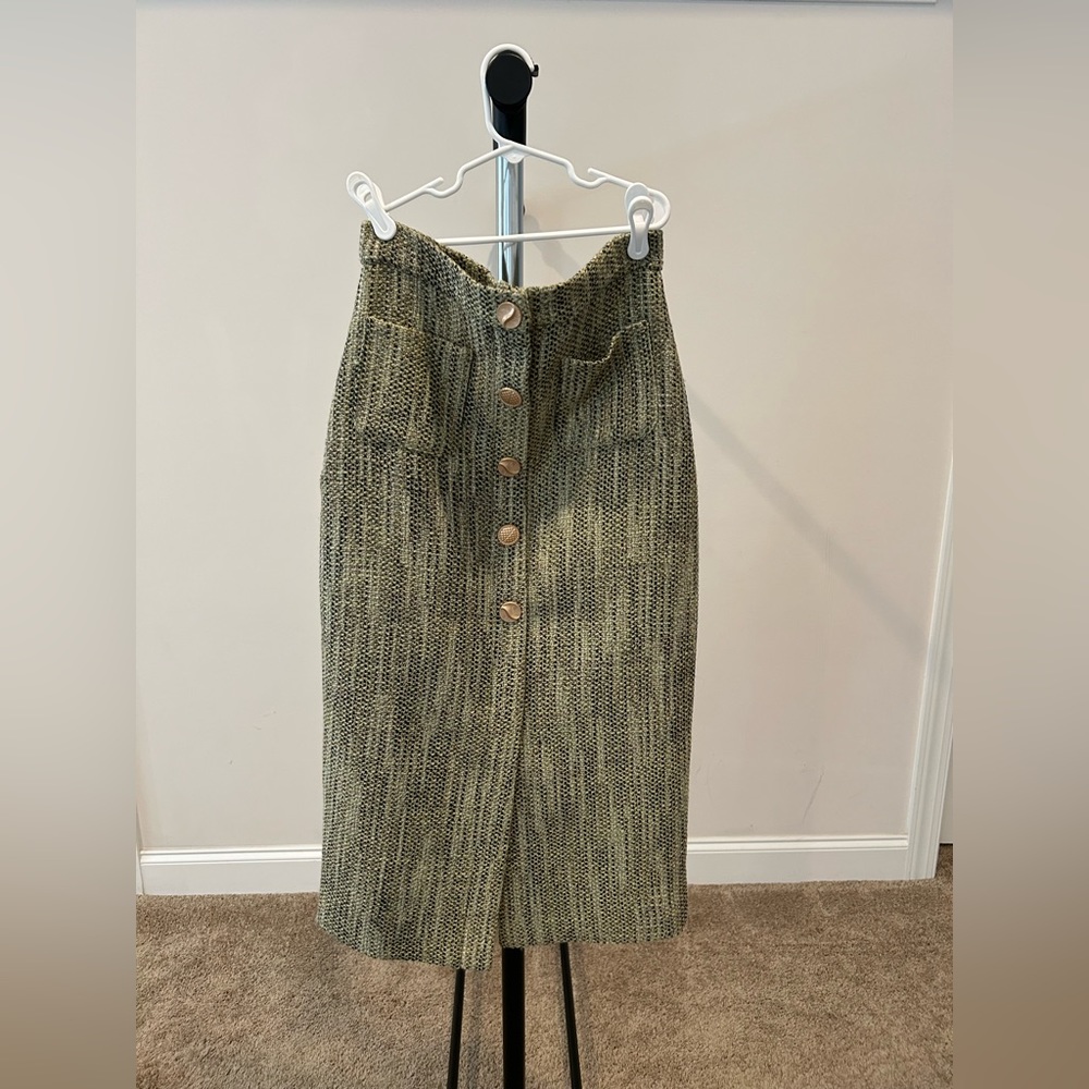 Pinky  Pencil Skirt Green Polyester Size 6